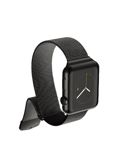 Watch 44mm Uyumlu Metal Hasır Kordon Raptic Hybrid Serisi Siyah