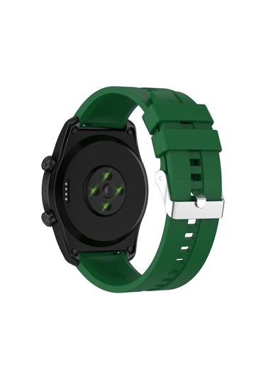 Forzacase Huawei Watch Gt5 Pro 46 İle Uyumlu Tokalı Çizgi Desen Silikon Kordon Kayış - Fc369 Yeşil