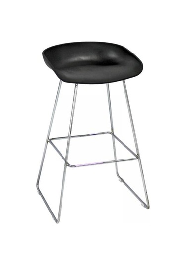 Uzay Ofis Marlen Bar Tabure - Siyah - Krom