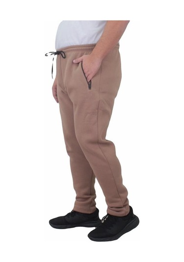 Starbattal Büyük Beden Fermuarlı Eşofman Altı 3Ip 11517 S.Kahve-S.Kahve