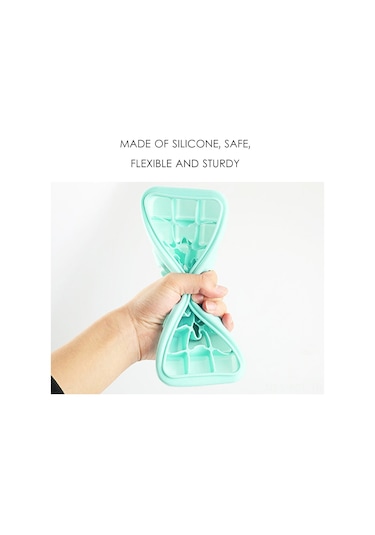 Konesam Ev Ve Bar Kullanıma Silikon Ve Pp Buzluk, 24 Hücreli Kapaklı Buz Formu, Yeşil Çok Renkli