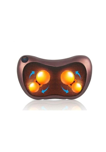 Realx Ovmalı Masaj Aleti Yastığı Ayakbel Boyun Sırt Cihazı Minder Kahverengi