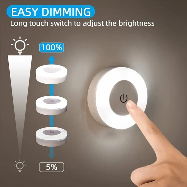 Sunshine011 1/2/4 Adet Led Dokunmatik Gece Lambası, 3 Mod Usb Şarjlı Manyetik Taban, Dekoratif Yuvarlak Gece Işığı