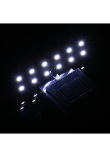 Vkemall Minimalist Siyah Akvaryum Led Işığı - 12 Ultra Parlak Led'li, Su Bitkileri Için Uygun, 5w, Avrupa Fişi, 6mm Tank Duvarı Uyumlu