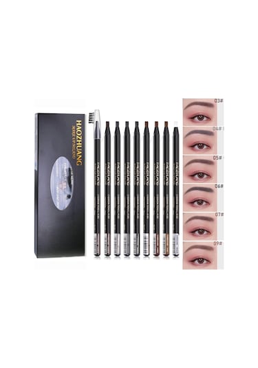 1 Adet Uzun Ömürlü Su Geçirmez Kaş Kalemleri Fırça İle Kapalı Kalıcı Makyaj 4 Light Gray 0