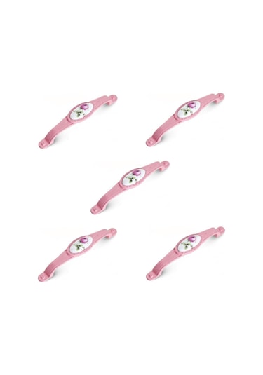 5 Adet Tomurcuk Porselen Mobilya Dolap Kulp 128 Mm Pembe Gül Pembe