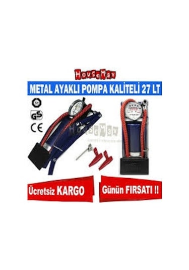 Gonfleur Barometre Ölçer Ayaklı Pompa Bisiklet Motosiklet Araba