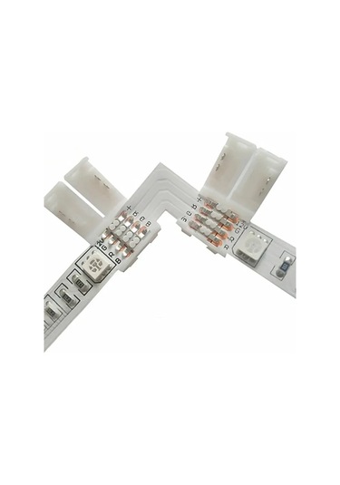 Fobz 4 Pin 10mm Köşe Adaptörü Led Şerit 334098555 Beyaz Pırlanta