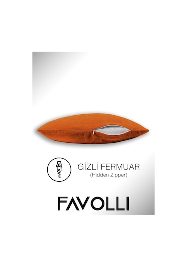 Kadife Dokulu Mandalina Turuncusu Kırlent Kılıfı Dream Serisi Punch Için Uygun Gizli Fermuar Mandalina Turuncusu