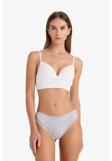 Defacto Dantel Detaylı Ribana 3'lü Brazilian Külot-fall İn Love D8672AX25AUGR93 Gri