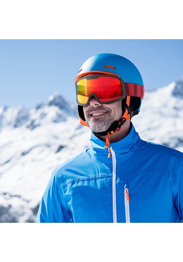 Xindoker Kış Sporları Gözlüğü - Çift Katmanlı Buhar Engelleme, Uv Koruma, Tpu Çerçeve, Erkek/kadın Kayak Gözlüğü Siyah Çerçeve Kırmızı Lens Kırmızı