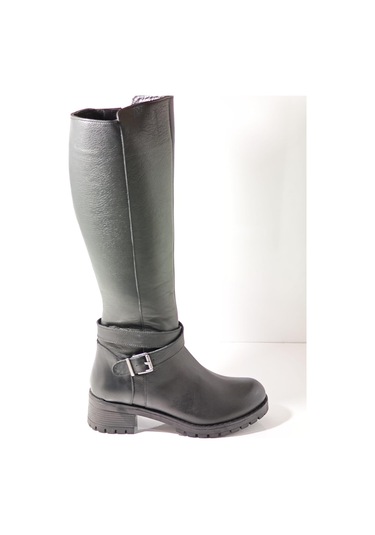 Castleblack 26990-1 Siyah Kadın Kışlık Deri Çizme Siyah