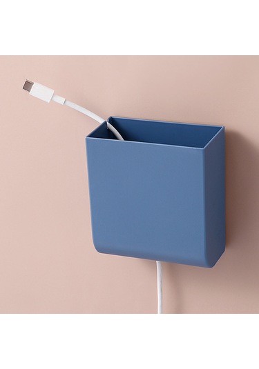 Symbee Beyaz Duvar Kurulu Usb Şarjlı Telefon Tutucu - Çok Amaçlı Plastik Depolama Kutusu - Delme Yok Taşınabilir Organizer Beyaz