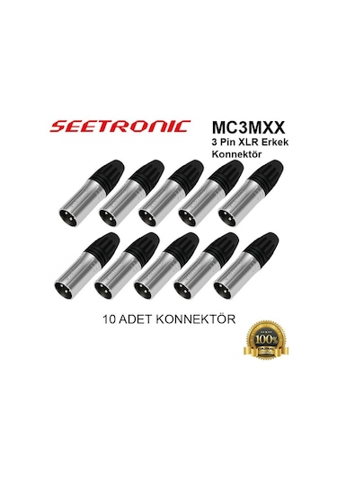 Seetronic Mc3Mxx 3 Pin Xlr Erkek Konnektör 10 Lu
