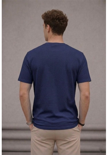 Bürke 2'li Erkek/Unisex Lacivert Renk %100 Pamuk Bisiklet Yaka Basic Tişört