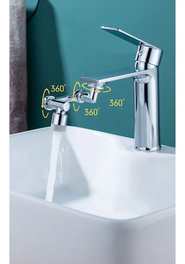 Su Tasarruflu 1080 Dönerli Batarya Musluk Çeşme Başlığı Tasarruflu Hareketli Musluk Ucu Başlığı