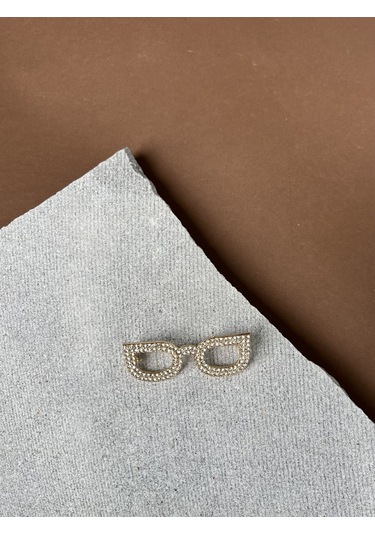 Taşlı Gözlük Broş Çok Renkli