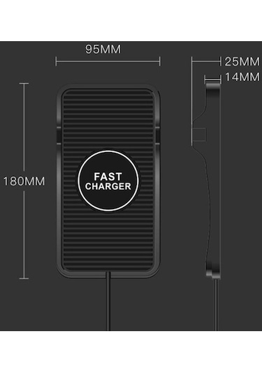 Wondernest  Ve Android Telefonlar İçin 15w Araç Kablosuz Şarj Aparatı, Silikon Taban, Type-c Arayüz