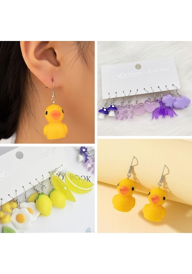 Kangvka Hayvan Ve Meyve Desenli 30 Çift Ohring Seti - Stili Ve Tarzını Yükseltmek İçin Eşsiz Kombinasyonlar Diğer