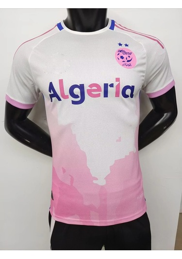 Snapbuy 24-25 Cezayir Özel Futbol Forması 3d Baskılı Kısa Kollu Tişört - Erkek Ve Kadıngri Gri