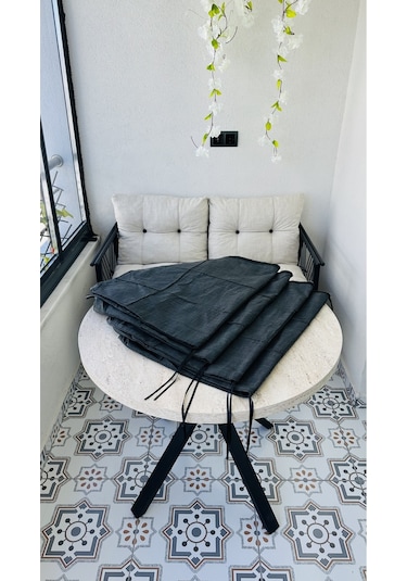 Bahçe Balkon Takımı Minder Kılıfı 1 Adet Antrasit