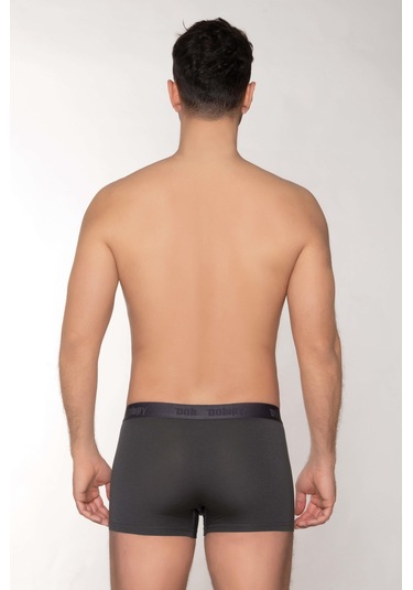 Dowry Erkek Modal Boxer Logo Lastikli Kısa Antrasit Antrasit