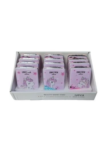 Gigi Panda Unicorn Sakura Yazılı Katlanır Dikdörtgen Makyaj Aynası