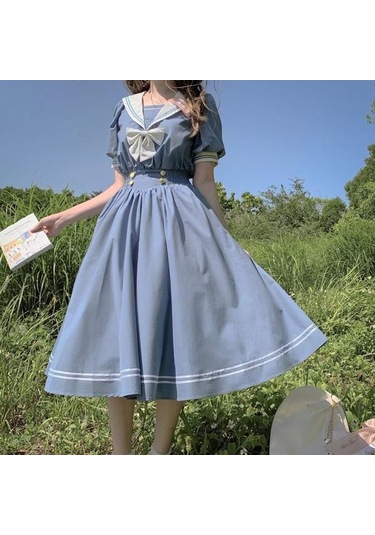 Yaka Donanma Elbise Japon Lolita ...