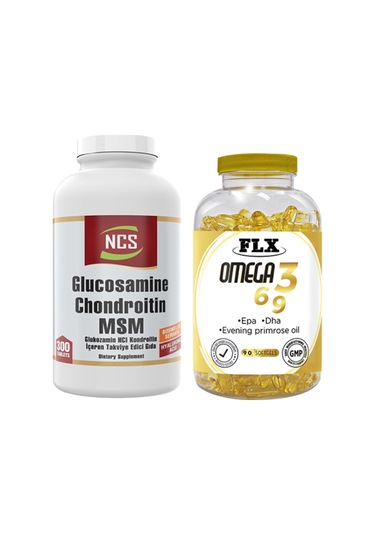 Glucosamine Chondroitin Msm Boswellia Glukozamin 300 Tablet & Flx Omega 3-6-9 90 Tablet