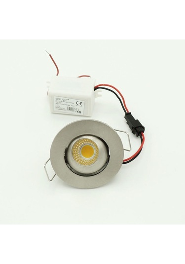 Manda Gözü Saten Krom Sıva Altı Spot Cob Led Armatür 3W Krom