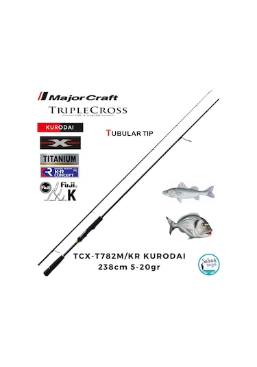 Major Craft Triple Cross Tcx-t782m/kr Kurodai 238cm 5-20gr 2p Lrf Kamış