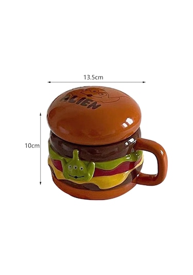 Suntek Hamburger Kahve Kupa 10oz Kapaklı Espresso Kupası Suyu