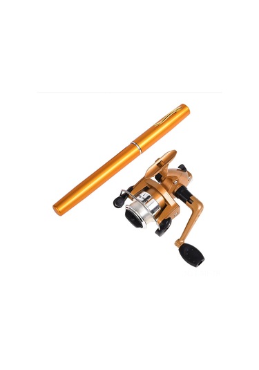 Mufunye 1.6m Altın Kalem Tipi Uzatılabilir Olta Kamışı Ve Mini Spinning Makinesi Seti