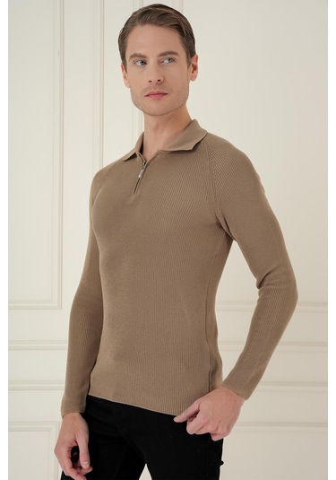 Tr 878 Triko Slim Fit Vizon Basic Vizon