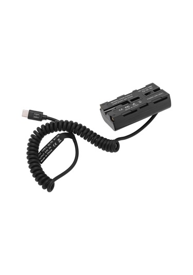 Geeroyoo Type-c Girişli F550 Yaylı Kablolu Sahte Pil - Monitör Ve Dolgu Işığı İçin Kararlı Güç Adaptörü