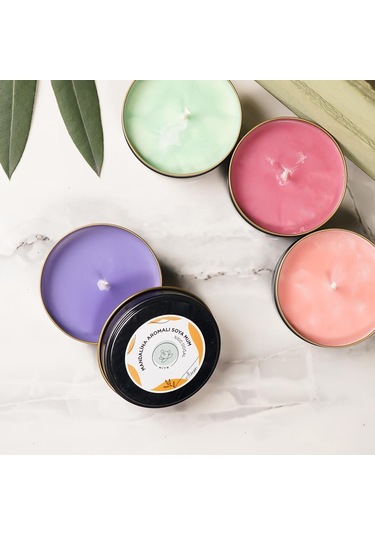 Mitr Mandalina Aromalı Metal Soya Mum Çok Renkli