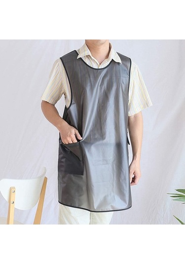 Ulzyvf Temizlik Su Siyah Sırtlı Şeffaf Önlük Kadın İçin Geçirmez Erkek Cepli Çapraz Vq Siyah - Şeffaf