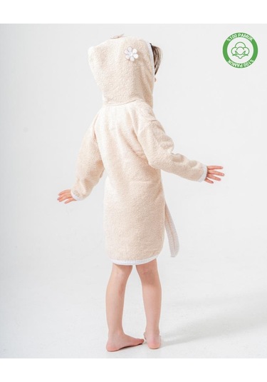 Çiçekli Bornoz Bej Bej