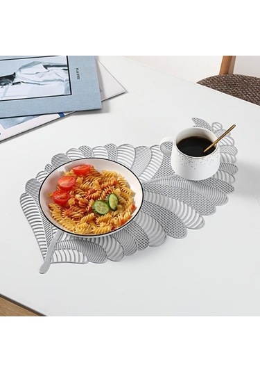 Gümüş Masa Servis Altlığı Yalıtımı Kaymaz Pvc Leke Tutmaz Masa Paspasları Gümüş