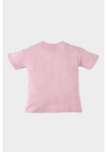 DeFacto Kız Bebek Bisiklet Yaka Kurdele Baskılı Kısa Kollu Tişört E5464A525SMPN86 Pembe DeFacto Kız Bebek Bisiklet Yaka Kurdele Baskılı Kısa Kollu Tişört E5464A525SMPN86 Pembe