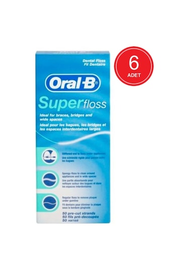 Oral-B Super Floss Diş İpi 50'li x 6 Paket