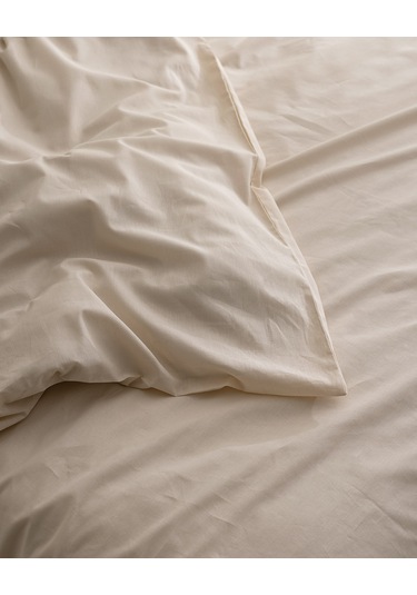 Madame Coco Manon King Size %100 Pamuk Ranforce Düz Nevresim - Bej Ekru