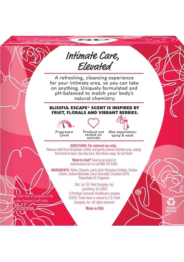 Summers Eve Blissful Escape Özel Bölge Temizlik Mendili 16 Adet