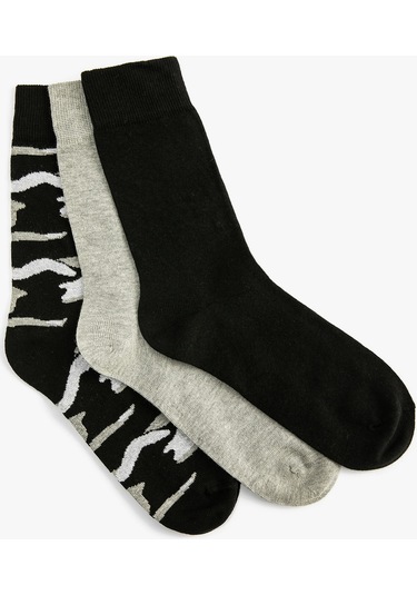 Koton 3'lü Soket Çorap Seti Çok Renkli Desenli Multıcolor 4wam80098aa 4WAM80098AAMIX Mavi Koton 3'lü Soket Çorap Seti Çok Renkli Desenli Multıcolor 4wam80098aa 4WAM80098AAMIX Mavi