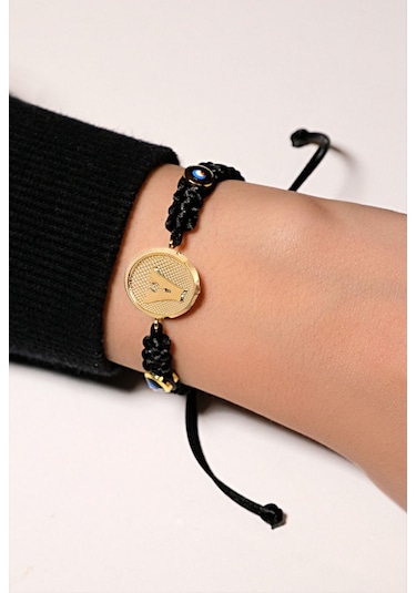 Harf Ipli Bileklik Sarı Altın