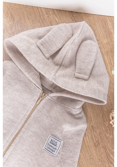 Babymod Kapüşonlu Önden Fermuarlı Kız/Erkek Bebek Tulum