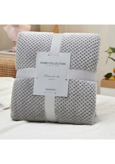 Agoodshop Düz Renkli Ananas Ekose Battaniye Ofis Şekerleme Battaniye Klima Battaniye 36 Derece Üstü