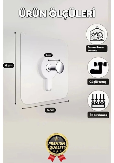 Süper Sağlam İz Bırakmaz Çerçeve Tablo Banyo Mutfak Ultra Güçlü Yapışkanlı Çivisiz Askı 15 Adet Çok Renkli