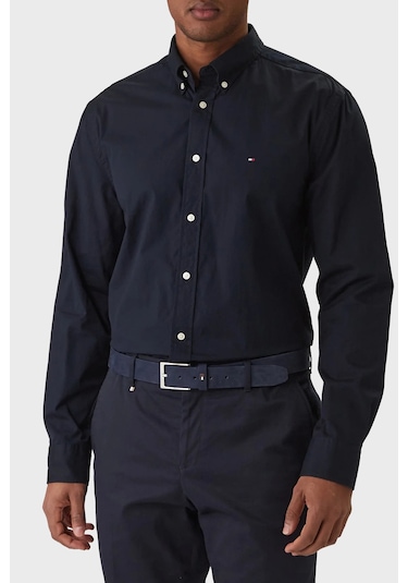 Tommy Hilfiger Erkek Lacivert Core Flex Gömlek Çok Renkli