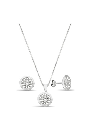 Zirkon Taşlı 925 Ayar Gümüş Set - 67018501 Gümüş